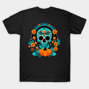 Blue mexican skull T-Shirt